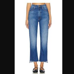 MOTHER Denim High Waist Rider Ankle Step Fray in Loafers and Lassos